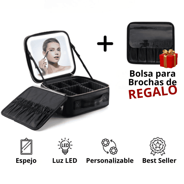 Neceser para Maquillaje con Espejo 4K y Super LED + REGALO 🎁