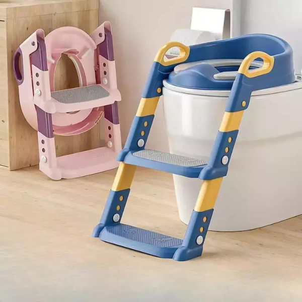 Asiento de inodoro con escalera para niños