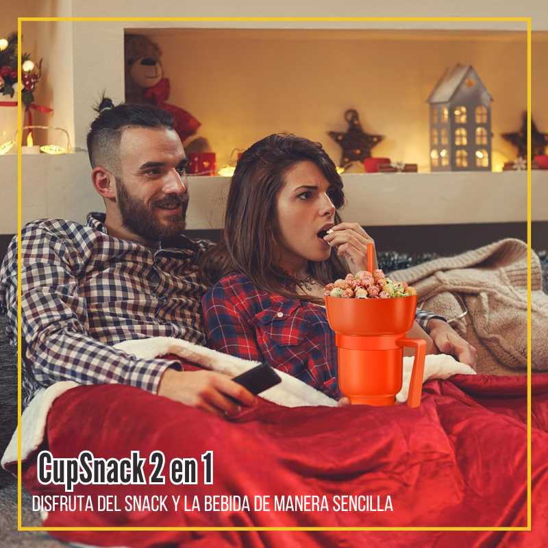 CupSnack 2 en 1 - Vaso Doble para aperitivo y bebida