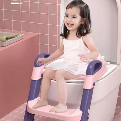 Asiento de inodoro con escalera para niños