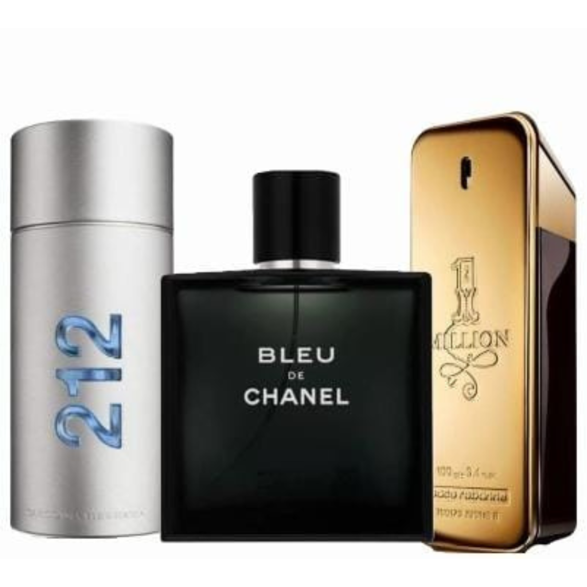 Combo 3 Perfumes Importados [212 Men + Bleu de Chanel + One Million]