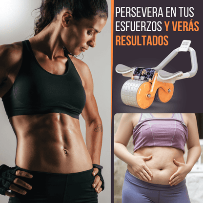 Rueda Abdominal con Rebote Automatico + Mini Masajeador de Regalo 🎁