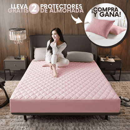 Protector Colchón Acolchado Impermeable + 2 Protetores de Almohada de REGALO 🎁