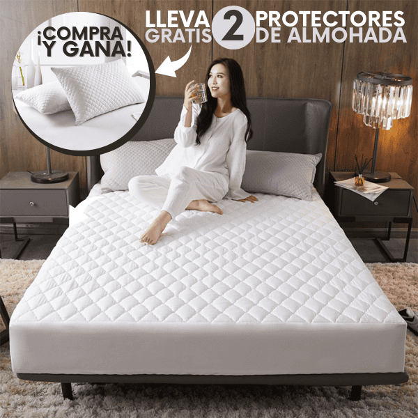 Protector Colchón Acolchado Impermeable + 2 Protetores de Almohada de REGALO 🎁