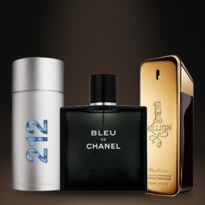 Combo 3 Perfumes Importados [212 Men + Bleu de Chanel + One Million]