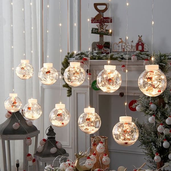 Cortina de Bolas de Navidad Luz LED 🕑 SOLO HOY con 40% OFF 🕑