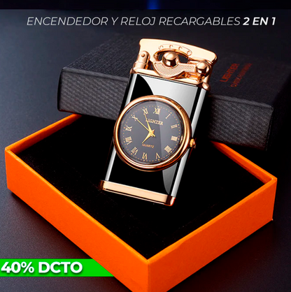 Encendedor y Reloj Recargable Elegant Lighter